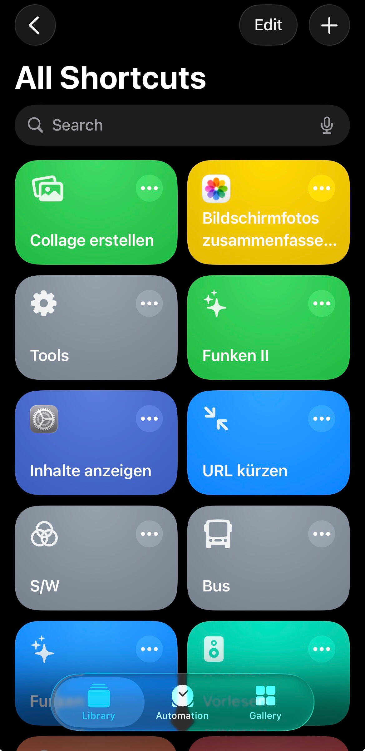 Kurzbefehle-Übersicht